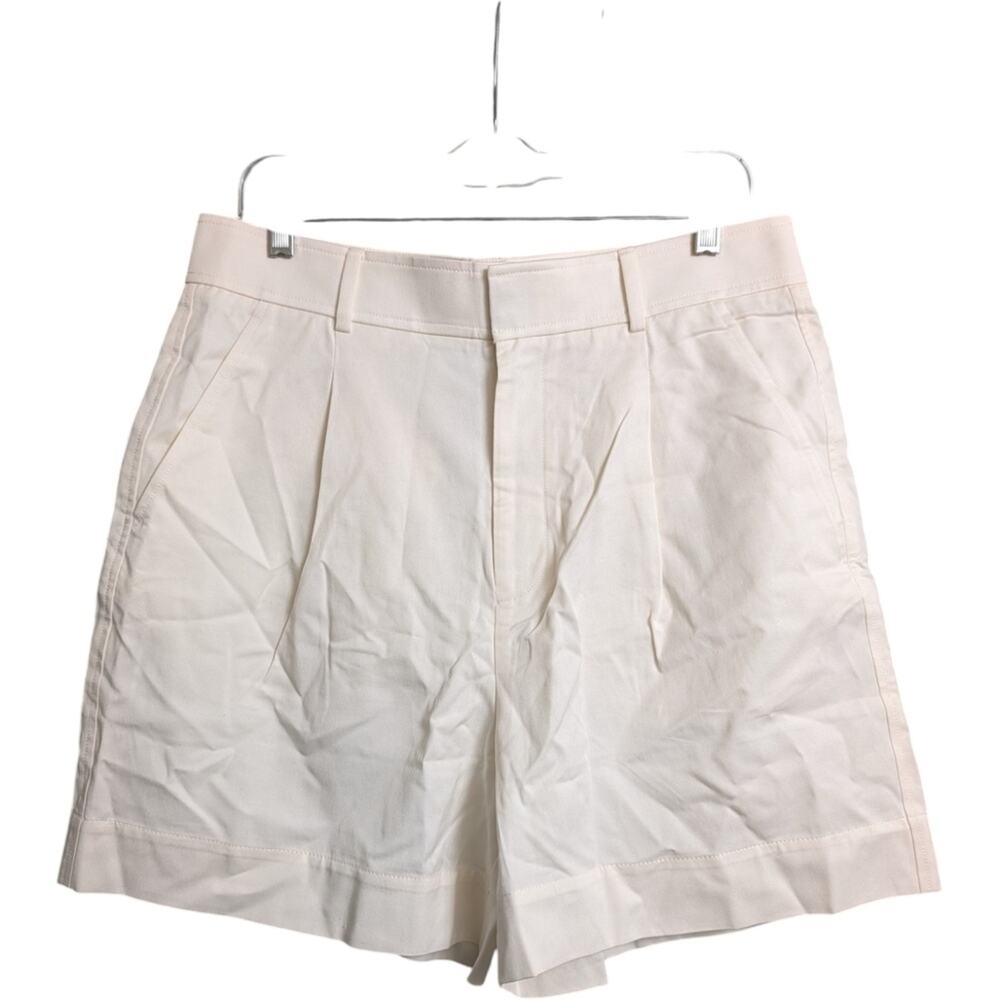 Everlane Cream High-Rise Pleated Shorts
